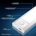 Homefire Unterbauleuchte Küche Led mit Bewegungsmelder - Schrankbeleuchtung Kabellos Dimmbar 3 Farben Schrankleuchte USB 1500mAh*Akku Aufladbar Treppenlicht für Schlafzimmer Flur - Homefire