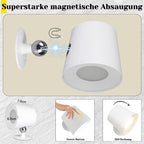 Homefire Wandlampe LED Wandleuchte Innen: Wandlampe mit akku ohne Stromanschluss mit Touch Dimmbar 360° drehbar Leselampe Weiße Kabellose Wandlicht ohne bohren für Schlafzimmer Flur [Energieklasse G] - Homefire