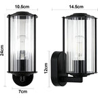 Homefire Wandleuchte Aussen Wandlampe Schwarz - Außenwandleuchte E27 IP65 Außenleuchte Aussenlampe Wand Außenbeleuchtung Innen für Hauswand Garten Terrasse Balkon MAX.40W ohne Leuchtmittel - Homefire