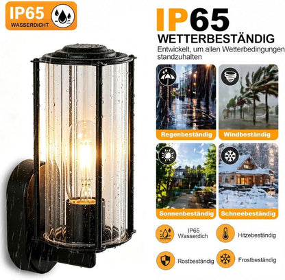 Homefire Wandleuchte Aussen Wandlampe Schwarz - Außenwandleuchte E27 IP65 Außenleuchte Aussenlampe Wand Außenbeleuchtung Innen für Hauswand Garten Terrasse Balkon MAX.40W ohne Leuchtmittel - Homefire