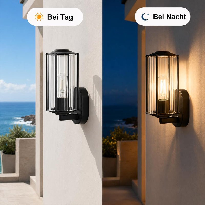 Homefire Wandleuchte Aussen Wandlampe Schwarz - Außenwandleuchte E27 IP65 Außenleuchte Aussenlampe Wand Außenbeleuchtung Innen für Hauswand Garten Terrasse Balkon MAX.40W ohne Leuchtmittel - Homefire