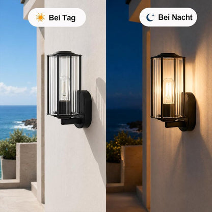Homefire Wandleuchte Aussen Wandlampe Schwarz - Außenwandleuchte E27 IP65 Außenleuchte Aussenlampe Wand Außenbeleuchtung Innen für Hauswand Garten Terrasse Balkon MAX.40W ohne Leuchtmittel - Homefire