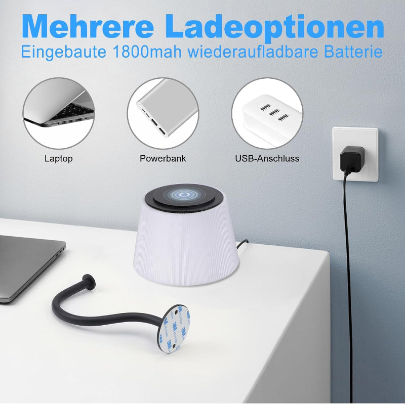Homefire Wandleuchte Innen Wandlampe Batterie: Touch Akku Dimmbar LED Wandleuchten Schwarz Kabellose Wandstrahler Modern für Badezimmer Flur Schlafzimmer Wohnzimmer Treppe mit Schalter Wand Lampe - Homefire