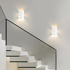 Homefire Wandleuchte Innen Wandlampe Flur - Up and Down Leuchten Modern Design Wandleuchten E14 Flurlampe Weiß Gipsleuchte Treppenhaus Wandlicht für Wohnzimmer Küche - Ohne Leuchtmittel - Homefire