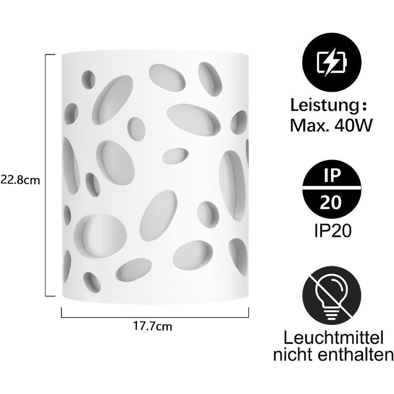 Homefire Wandleuchte Innen Wandlampe Flur - Up and Down Leuchten Modern Design Wandleuchten E14 Flurlampe Weiß Gipsleuchte Treppenhaus Wandlicht für Wohnzimmer Küche - Ohne Leuchtmittel - Homefire