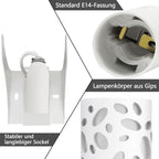 Homefire Wandleuchte Innen Wandlampe Flur - Up and Down Leuchten Modern Design Wandleuchten E14 Flurlampe Weiß Gipsleuchte Treppenhaus Wandlicht für Wohnzimmer Küche - Ohne Leuchtmittel - Homefire