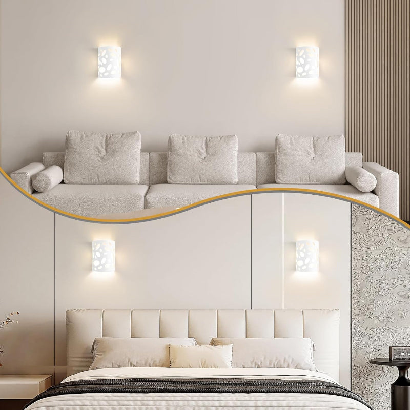 Homefire Wandleuchte Innen Wandlampe Flur - Up and Down Leuchten Modern Design Wandleuchten E14 Flurlampe Weiß Gipsleuchte Treppenhaus Wandlicht für Wohnzimmer Küche - Ohne Leuchtmittel - Homefire
