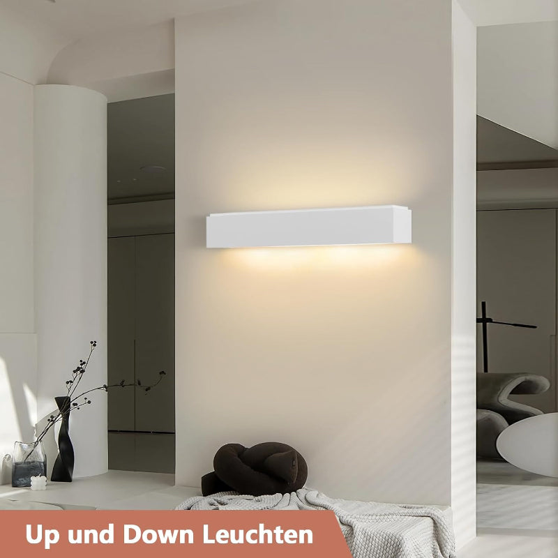 Homefire Wandleuchte Innen Wandlampe Flur - Up and Down Wandleuchten Modern Design G9 Flurlampe Weiß Gipsleuchte Wand Treppenhaus Lampe für Wohnzimmer Küche 52CM - Ohne Leuchtmittel - Homefire