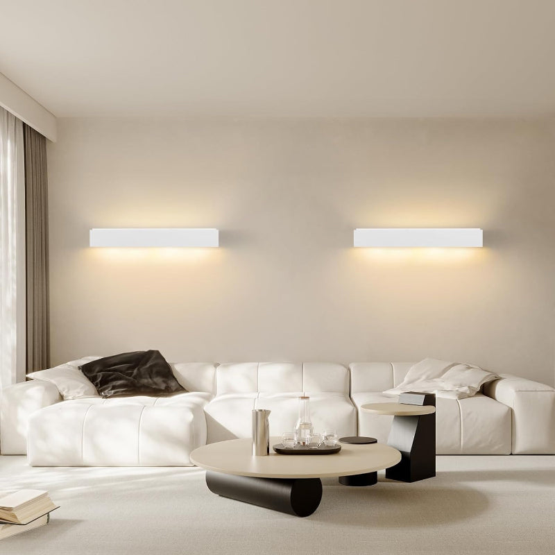 Homefire Wandleuchte Innen Wandlampe Flur - Up and Down Wandleuchten Modern Design G9 Flurlampe Weiß Gipsleuchte Wand Treppenhaus Lampe für Wohnzimmer Küche 52CM - Ohne Leuchtmittel - Homefire