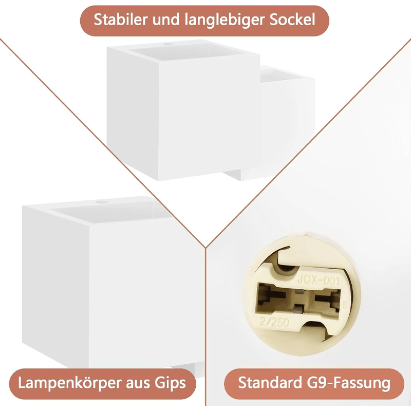 Homefire Wandleuchte Innen Wandlampe G9-2er Modern Design Up Down Flur Wandlampen Treppenhaus Leuchten Weiß Gipsleuchte Wandbeleuchtung für Schlafzimmer Kinderzimmer - Ohne Leuchtmittel - Homefire