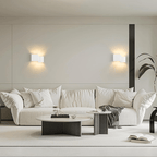 Homefire Wandleuchte Innen Wandlampe G9-2er Modern Design Up Down Flur Wandlampen Treppenhaus Leuchten Weiß Gipsleuchte Wandbeleuchtung für Schlafzimmer Kinderzimmer - Ohne Leuchtmittel - Homefire