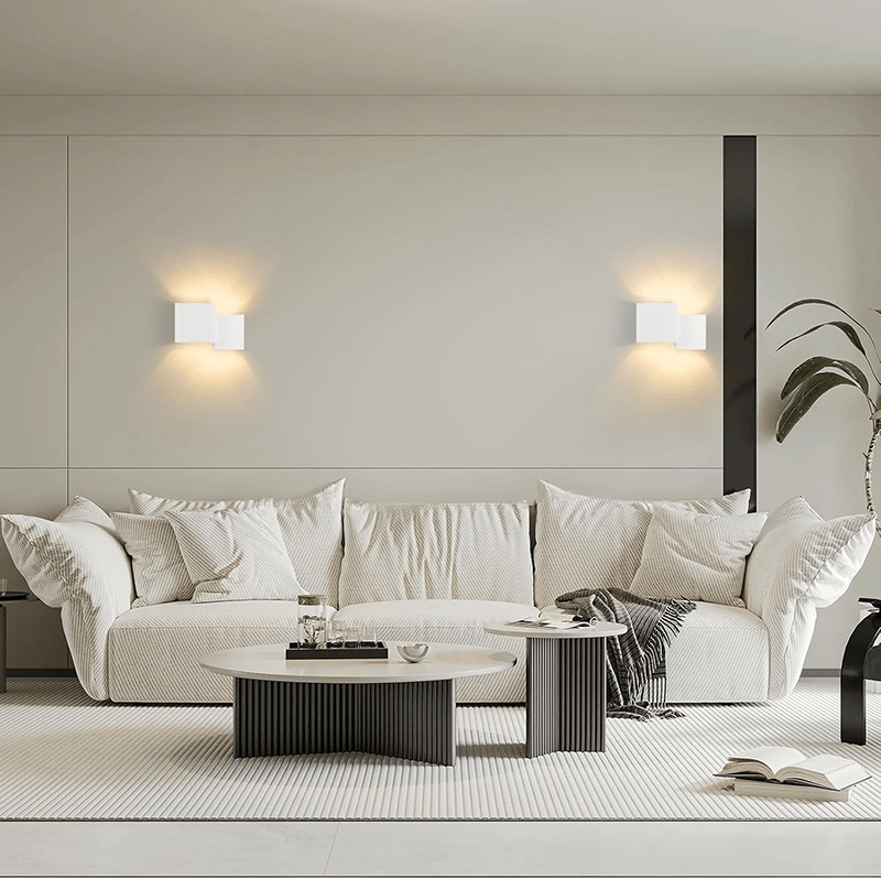 Homefire Wandleuchte Innen Wandlampe G9-2er Modern Design Up Down Flur Wandlampen Treppenhaus Leuchten Weiß Gipsleuchte Wandbeleuchtung für Schlafzimmer Kinderzimmer - Ohne Leuchtmittel - Homefire