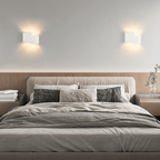 Homefire Wandleuchte Innen Wandlampe G9-2er Modern Design Up Down Flur Wandlampen Treppenhaus Leuchten Weiß Gipsleuchte Wandbeleuchtung für Schlafzimmer Kinderzimmer - Ohne Leuchtmittel - Homefire