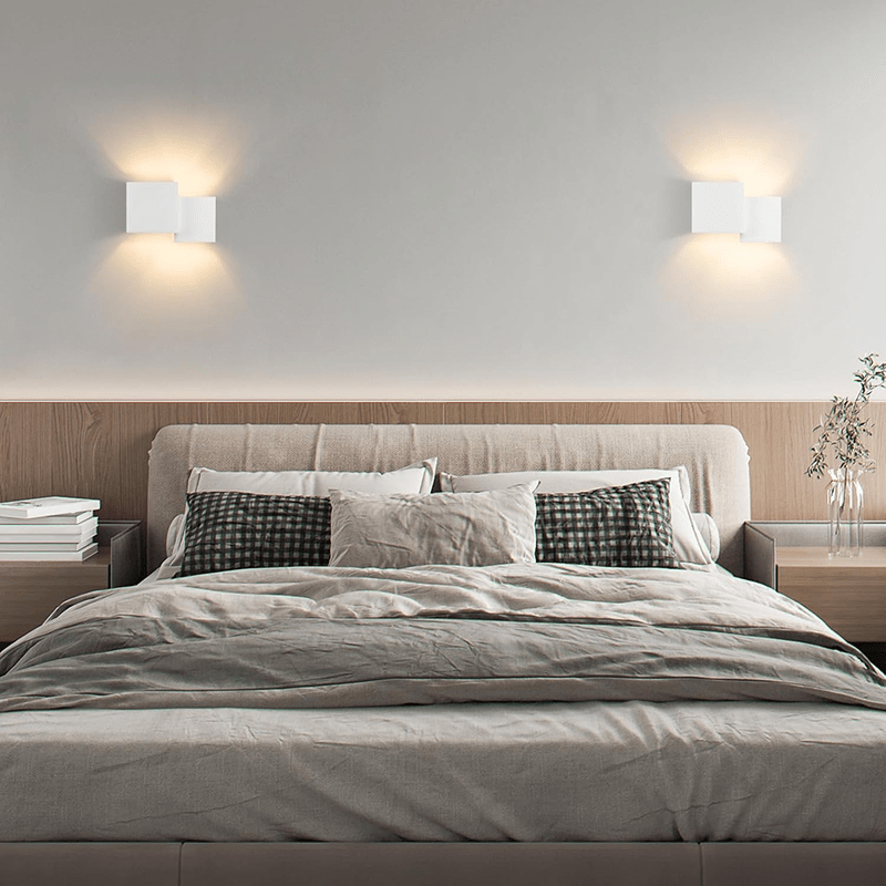 Homefire Wandleuchte Innen Wandlampe G9-2er Modern Design Up Down Flur Wandlampen Treppenhaus Leuchten Weiß Gipsleuchte Wandbeleuchtung für Schlafzimmer Kinderzimmer - Ohne Leuchtmittel - Homefire