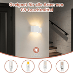 Homefire Wandleuchte Innen Wandlampe G9-2er Modern Design Up Down Flur Wandlampen Treppenhaus Leuchten Weiß Gipsleuchte Wandbeleuchtung für Schlafzimmer Kinderzimmer - Ohne Leuchtmittel - Homefire