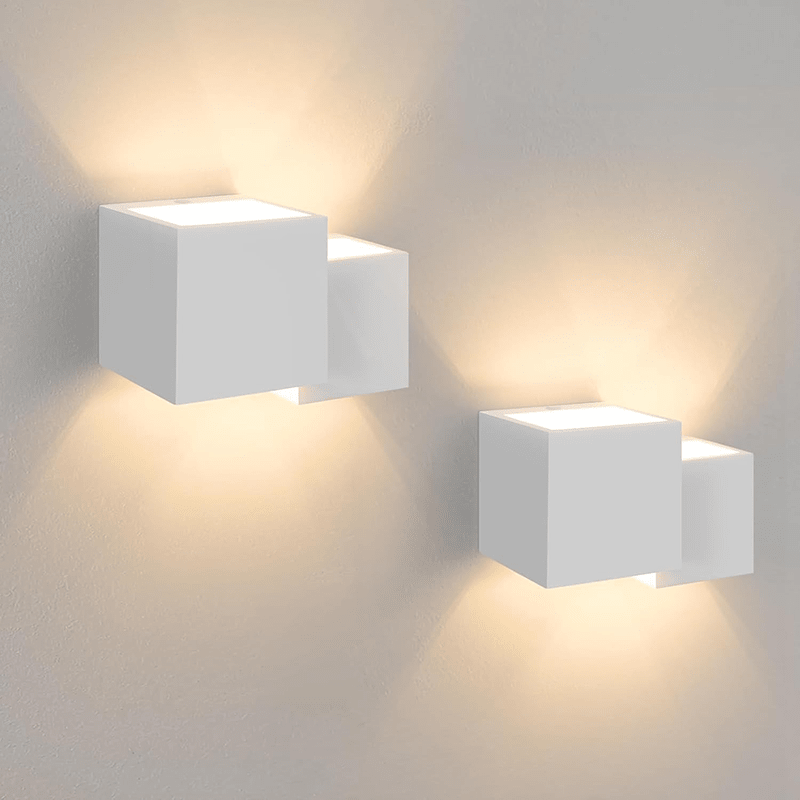 Homefire Wandleuchte Innen Wandlampe G9-2er Modern Design Up Down Flur Wandlampen Treppenhaus Leuchten Weiß Gipsleuchte Wandbeleuchtung für Schlafzimmer Kinderzimmer - Ohne Leuchtmittel - Homefire