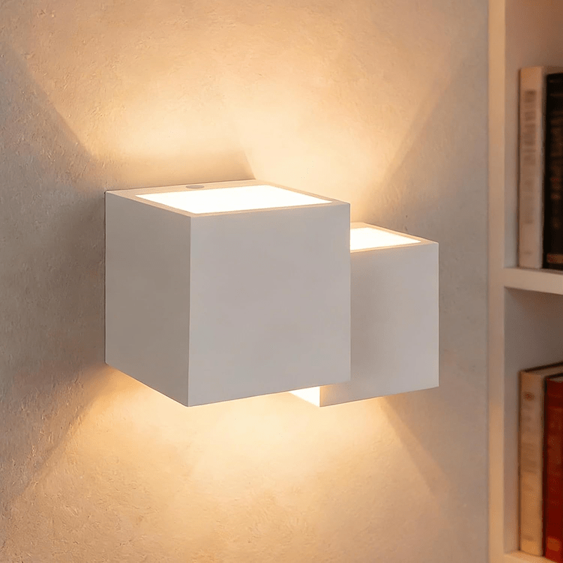 Homefire Wandleuchte Innen Wandlampe G9-2er Modern Design Up Down Flur Wandlampen Treppenhaus Leuchten Weiß Gipsleuchte Wandbeleuchtung für Schlafzimmer Kinderzimmer - Ohne Leuchtmittel - Homefire