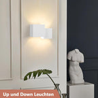 Homefire Wandleuchte Innen Wandlampe G9 - Modern Design Up Down Flur Wandlampen Treppenhaus Leuchten Weiß Gipsleuchte Wandbeleuchtung für Schlafzimmer Kinderzimmer - Ohne Leuchtmittel - Homefire