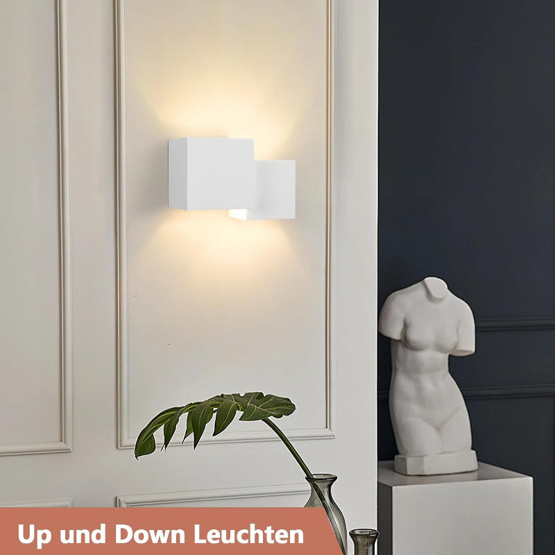 Homefire Wandleuchte Innen Wandlampe G9 - Modern Design Up Down Flur Wandlampen Treppenhaus Leuchten Weiß Gipsleuchte Wandbeleuchtung für Schlafzimmer Kinderzimmer - Ohne Leuchtmittel - Homefire