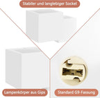 Homefire Wandleuchte Innen Wandlampe G9 - Modern Design Up Down Flur Wandlampen Treppenhaus Leuchten Weiß Gipsleuchte Wandbeleuchtung für Schlafzimmer Kinderzimmer - Ohne Leuchtmittel - Homefire
