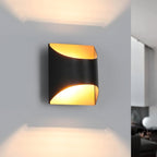Homefire Wandleuchte Innen Wandlampe Schwarz Gold - Up Down Flur Wandlampen Treppenhaus Leuchten Vintage G9 Keramik Wandbeleuchtung für Schlafzimmer Wohnzimmer Kinderzimmer - Ohne Leuchtmittel - Homefire