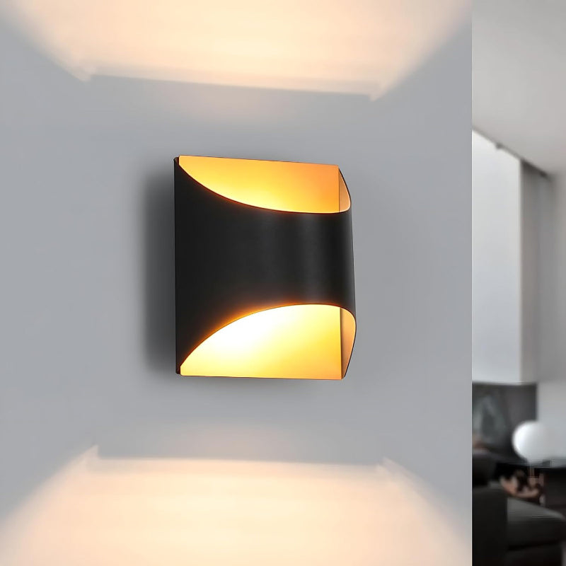Homefire Wandleuchte Innen Wandlampe Schwarz Gold - Up Down Flur Wandlampen Treppenhaus Leuchten Vintage G9 Keramik Wandbeleuchtung für Schlafzimmer Wohnzimmer Kinderzimmer - Ohne Leuchtmittel - Homefire