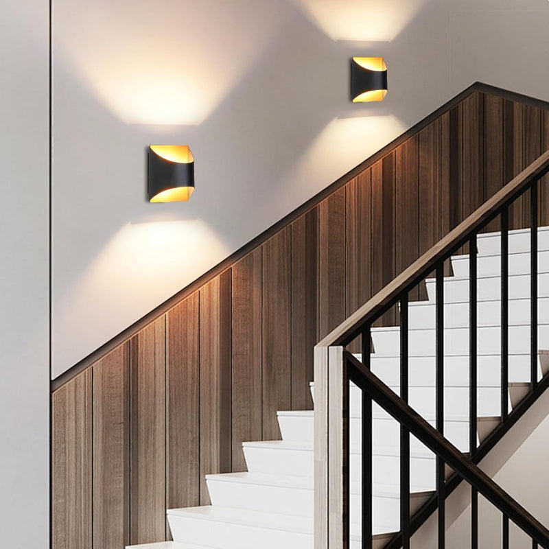 Homefire Wandleuchte Innen Wandlampe Schwarz Gold - Up Down Flur Wandlampen Treppenhaus Leuchten Vintage G9 Keramik Wandbeleuchtung für Schlafzimmer Wohnzimmer Kinderzimmer - Ohne Leuchtmittel - Homefire