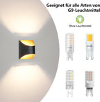 Homefire Wandleuchte Innen Wandlampe Schwarz Gold - Up Down Flur Wandlampen Treppenhaus Leuchten Vintage G9 Keramik Wandbeleuchtung für Schlafzimmer Wohnzimmer Kinderzimmer - Ohne Leuchtmittel - Homefire