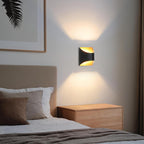 Homefire Wandleuchte Innen Wandlampe Schwarz Gold - Up Down Flur Wandlampen Treppenhaus Leuchten Vintage G9 Keramik Wandbeleuchtung für Schlafzimmer Wohnzimmer Kinderzimmer - Ohne Leuchtmittel - Homefire