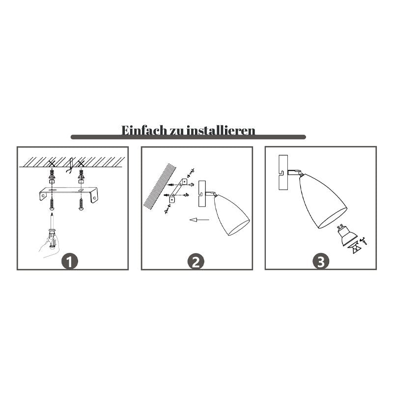 Homefire Wandleuchte Innen Wandlampe Schwarz - Vintage Wandbeleuchtung Schlafzimmer Wandstrahler GU10 Flurlampe Küche Schwenkbar Wandlicht Retro für Wohnzimmer Kinderzimmer - Ohne Leuchtmittel - Homefire