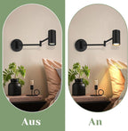 Homefire Wandleuchte Innen Wandlampe Schwarz - Wandbeleuchtung Vintage Wandstrahler Schlafzimmer Wandlicht Schwenkbar Metall Treppenhaus Retro Mit 6 GU10-Leuchtmitteln für Küche Wohnzimmer Flur - Homefire