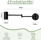 Homefire Wandleuchte Innen Wandlampe Schwarz - Wandbeleuchtung Vintage Wandstrahler Schlafzimmer Wandlicht Schwenkbar Metall Treppenhaus Retro Mit 6 GU10-Leuchtmitteln für Küche Wohnzimmer Flur - Homefire