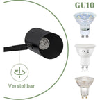 Homefire Wandleuchte Innen Wandlampe Schwarz - Wandbeleuchtung Vintage Wandstrahler Schlafzimmer Wandlicht Schwenkbar Metall Treppenhaus Retro Mit 6 GU10-Leuchtmitteln für Küche Wohnzimmer Flur - Homefire