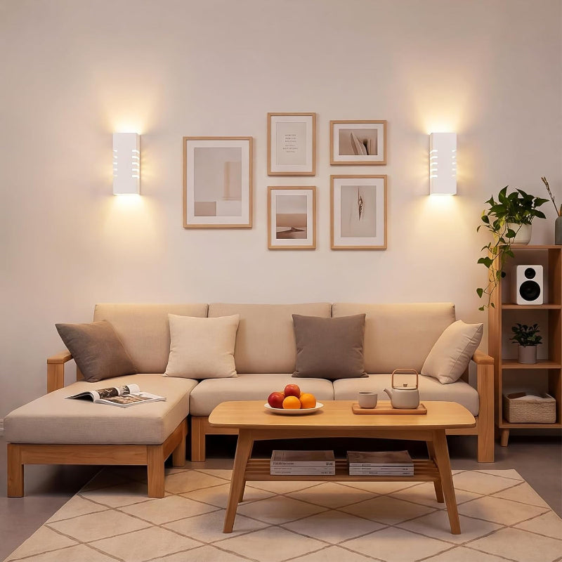 Homefire Wandleuchte Innen Wandlampe Up Down - Modern Design Flur Wandlampen E14 Treppenhaus Beleuchtung Weiß Gipsleuchte Wandbeleuchtung für Schlafzimmer Kinderzimmer - Ohne Leuchtmittel - Homefire