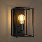 Homefire Wandleuchte Innen Wandlampe Vintage - Wandbeleuchtung Schwarz Retro Beleuchtung Flurlampe E27 Metall Industrial Style für Schlafzimmer Küche Wohnzimmer Treppenhaus - Ohne Leuchtmittel - Homefire