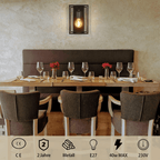 Homefire Wandleuchte Innen Wandlampe Vintage - Wandbeleuchtung Schwarz Retro Beleuchtung Flurlampe E27 Metall Industrial Style für Schlafzimmer Küche Wohnzimmer Treppenhaus - Ohne Leuchtmittel - Homefire