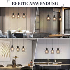 Pendellampe 3 Flammig Hängeleuchte Metall - Hängelampe Schwarz E27 Esszimmer Pendelleuchte Esstisch Küchenlampe Industrie LED für Flur Schlafzimmer Wohnzimmer Cafe