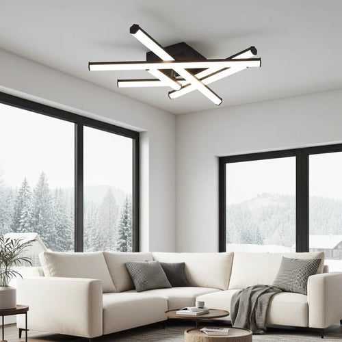 Homefire Deckenlampe LED Deckenleuchte Flurlampe - 24W Schwarz Schlafzimmerlampe 3000K Warmweiß Deckenlampen Innen Modern Design Küchenlampe für Küche Schlafzimmer Treppenhaus Wohnzimmer Büro
