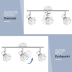 Homefire Deckenstrahler 3 Flammig Deckenspots Schwarz - Deckenleuchte E14 Retro Schwenkbar 350°Deckenlampe Industrial Metall für Schlafzimmer Wohnzimmer Arbeitszimmer Flur Küche Keine Leuchtmittel