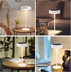 LED Tischlampe Kabellos Tischleuchte Akku - Solar Tischlampe Touch Dimmbar 3000-5000K mit USB-C Aufladba 3600mAH Weiß Tischlampen IP44 Wasserdicht für Innen und Aussen