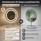 Rund Schminkspiegel mit Beleuchtung Hollywood Spiegel,40×48CM LED Schminktisch Kosmetikspiegel Mit Licht,Make Up Vanity Mirror with Light Klein Runder Schminktischspiegel Tischspiegel