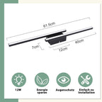 Homefire LED Deckenlampe Schwarz Flurlampe - 2ER Deckenleuchte Küche 6500K Modern 12W Schlafzimmerlampe Decke Lampe 61.5cm für Wohnzimmer Esszimmer Kinderzimmer Büro