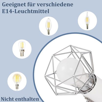 Homefire Deckenstrahler 3 Flammig Rund Deckenspots - Deckenleuchte E14 Schwarz Retro Schwenkbar Industrial Küchenlampe Metall für Schlafzimmer Wohnzimmer Arbeitszimmer Flur Keine Leuchtmittel