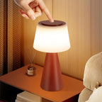 Homefire Tischlampe Akku Nachttischlampe LED - 2er Set 3600mAH Kabellos Tischleuchte Touch Dimmbar Lampe IP44 mit USB Aufladbar Rot Batterie Tischlampen für Modern Wohnzimmer Schlafzimmer Outdoor