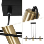 Homefire Pendelleuchte Esstisch Hängelampe Vintage - 3 Flammig Esszimmerlampe Gold Hängeleuchte Industrial GU10 Esstischlampe Küchenlampe Hängend Wohnzimmer für Esszimmer Küche Bar - Ohne Leuchtmittel