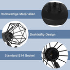 Homefire LED Deckenstrahler 3 Flammig Deckenleuchte Schwarz - Deckenlampe Vintage Industrial E14 Spotlight Deckenspots Küche Wohnzimmer Ohne Leuchtmittel