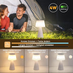 Homefire Tischlampe Solar LED Tischleuchte Kabellos - Akku Tischleuchte mit USB-C Touch Dimmbar 3000K - 5000K Weiß Nachttischlampe 3600mAH Aufladbar für Wohnzimmer Schlafzimmer Outdoor