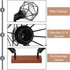 Homefire Deckenstrahler 2 Flammig Deckenlampe Vintage - Deckenleuchte Schwarz Holz Denckenspots E14 Retro Metall Schwenkbar 350°