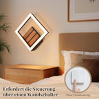 Homefire LED Wandleuchte Innen 17CM Wandlampe in Holzoptik Modern Flurlampe | 3000K Warmweiß Schlafzimmer Wandbeleuchtung 7W Indirekt Klein Küchenlampe für Wohnzimmer Hotel