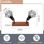 Homefire Deckenstrahler 2 Flammig Deckenlampe Vintage - Deckenleuchte Schwarz Holz Denckenspots E14 Retro Metall Schwenkbar 350°